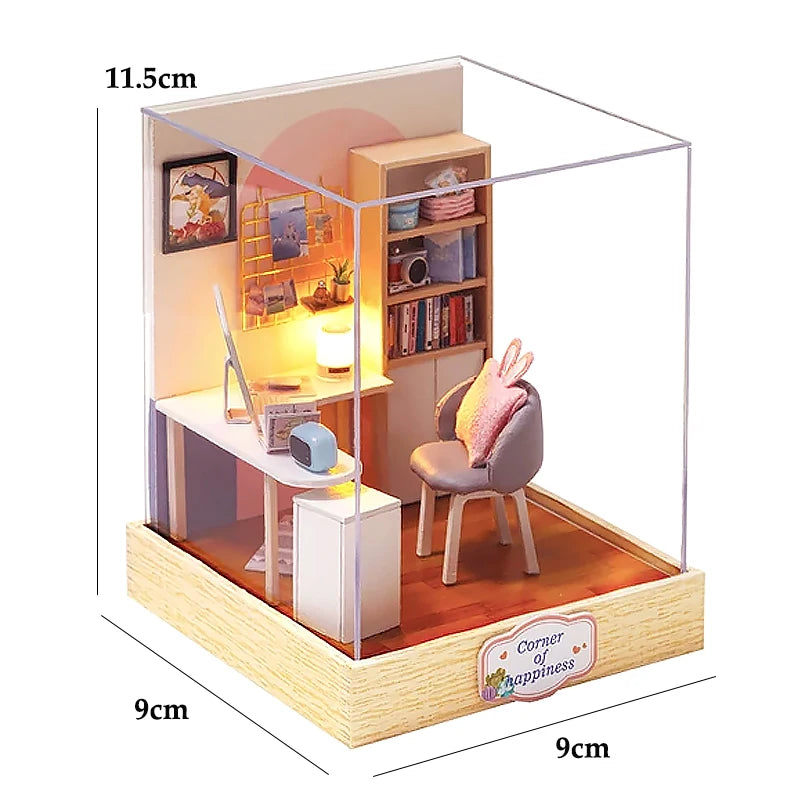 DIY Miniature Doll House 3D Puzzle Building Assembly Kit For Making Room Toys Home Bedroom Decorations With Furniture DollHouses
