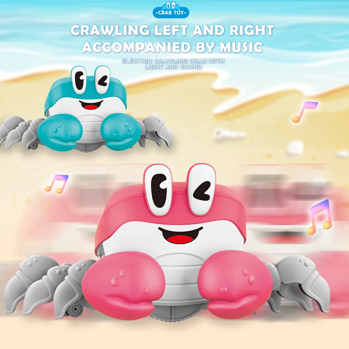 Crawling Crab Baby Toy, Learning Crawl Toys Crab with Music Dancing Walking Moving Induction Gifts for 3+ Boys and Girls