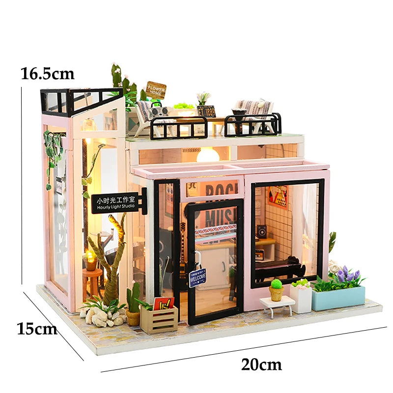 DIY Miniature Doll House 3D Puzzle Building Assembly Kit For Making Room Toys Home Bedroom Decorations With Furniture DollHouses