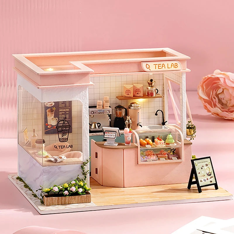 DIY Miniature Doll House 3D Puzzle Building Assembly Kit For Making Room Toys Home Bedroom Decorations With Furniture DollHouses