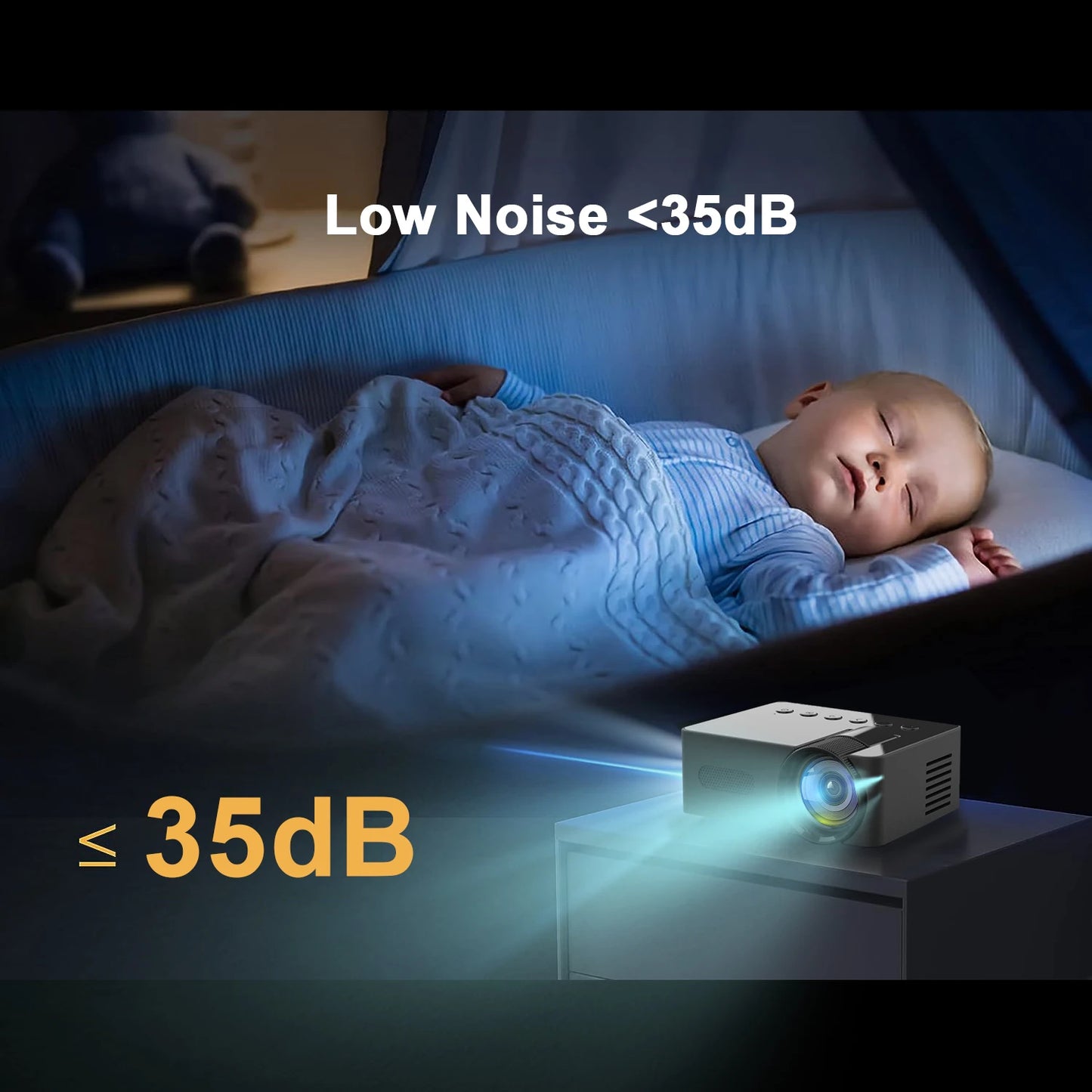 YT100 Mini Projector Mobile Video Wifi Smart Portable Home Theater Wireless Multiscreen for iPhone Android Cinema Kids Gift