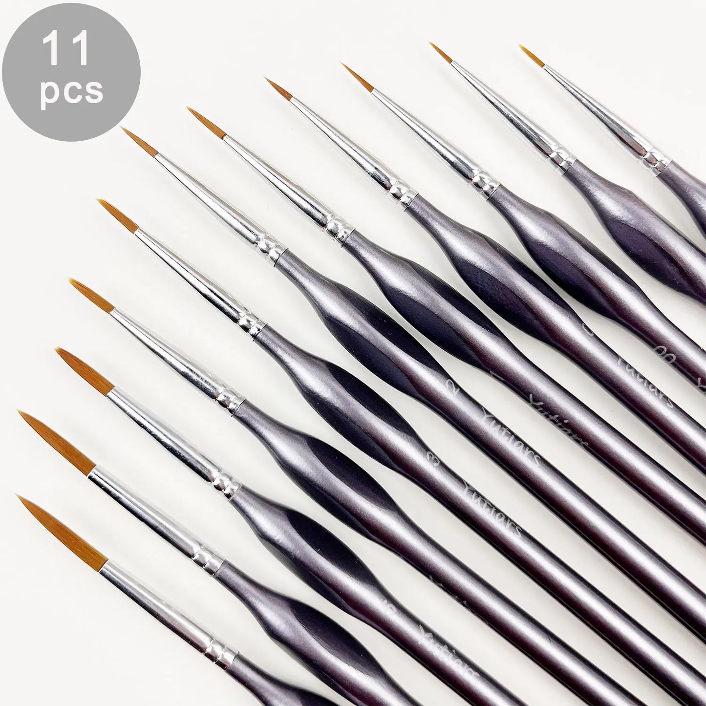 10/11pcs Miniature Paint Brushes, Detail Tip Paint Brushes Set With Ergonomic Handle - Suitable For Acrylic Painting, Oil, Wat