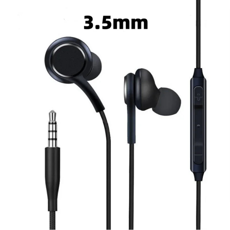 Original Type C Wired Earphone For 3.5mm Earbuds Samsung Galaxy S25 S24 S23 S21 S22 Ultra Plus Headphones A54 A34 A53 A53 Laptop