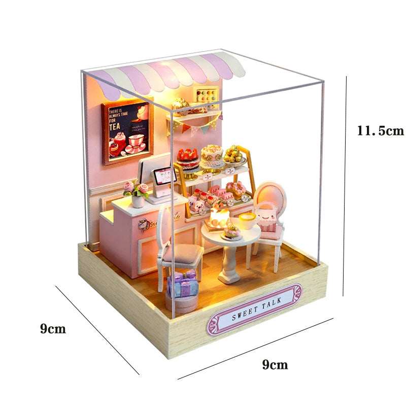 Mini Doll House DIY Small House Kit Handmade 3D Puzzle Assembly Model Building Room Bedroom Decoration Wooden Craft BirthdayGift