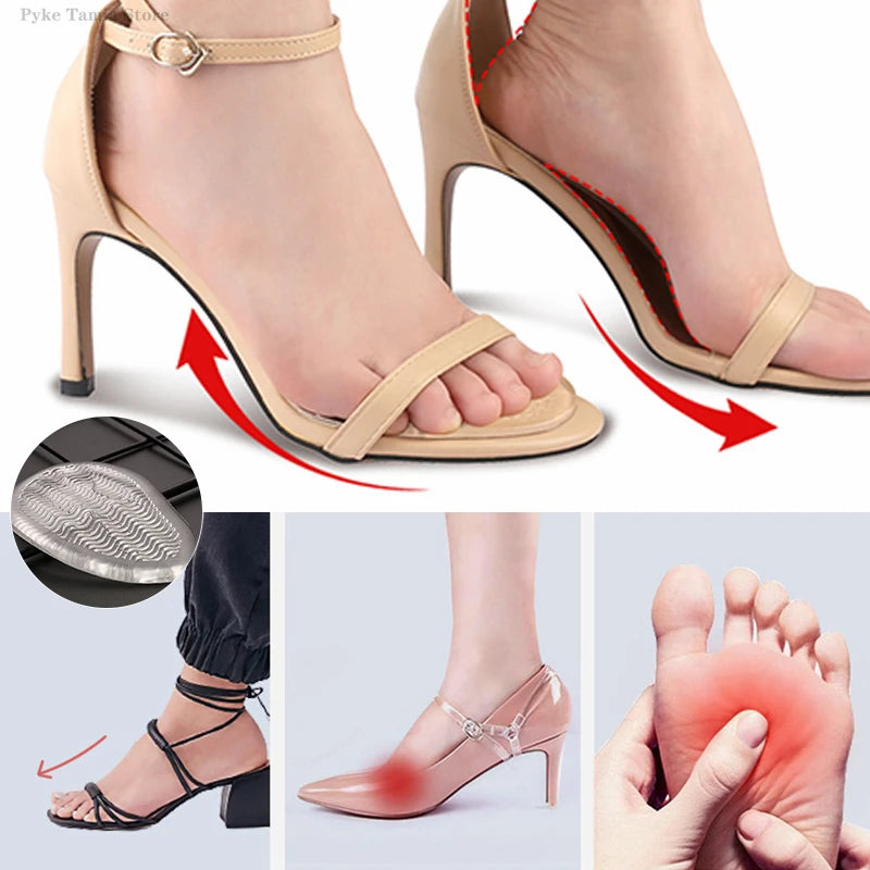 Silicone Forefoot Pad Women High Heel Anti-Slip Insoles Sandals Pain Relief Foot Care Cushion Self-adhesive Shoes Half Inserts