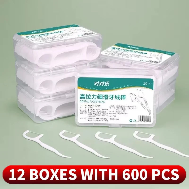 1/2/5/10 Box Portable Disposable Dental Floss Plastic Toothpick High-tension Dental Floss Stick Dental Floss Box ﻿Oral Care