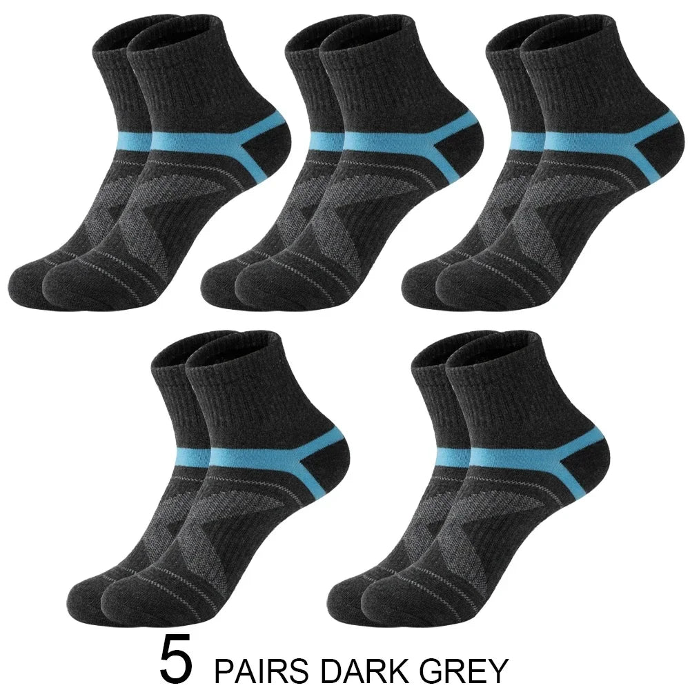 3/5/10/20 Pairs Lot Men's Socks Black Sports Socks Casual Run Autumn Winter High Quality Breathable Male Socks