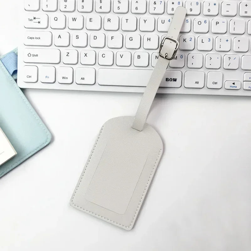 Leather Business Travel Luggage Tag Suitcase Address Label Luggage Boarding Case Label Name ID Address Clip Travel Accessories