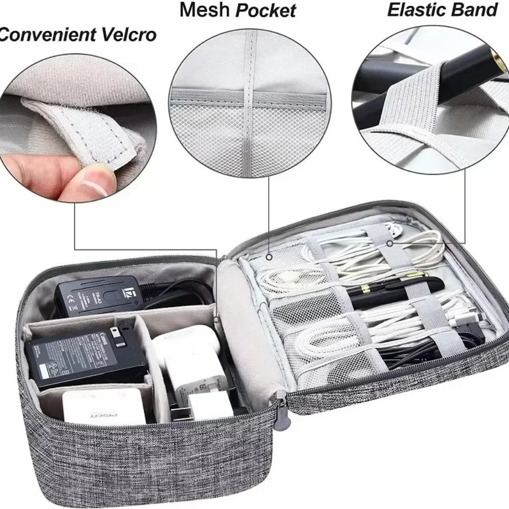 Cable Storage Bag Portable Data Cable Headphone Organizer Bag Waterproof Digital Electronic Organizer USB Data Line Charger Bag