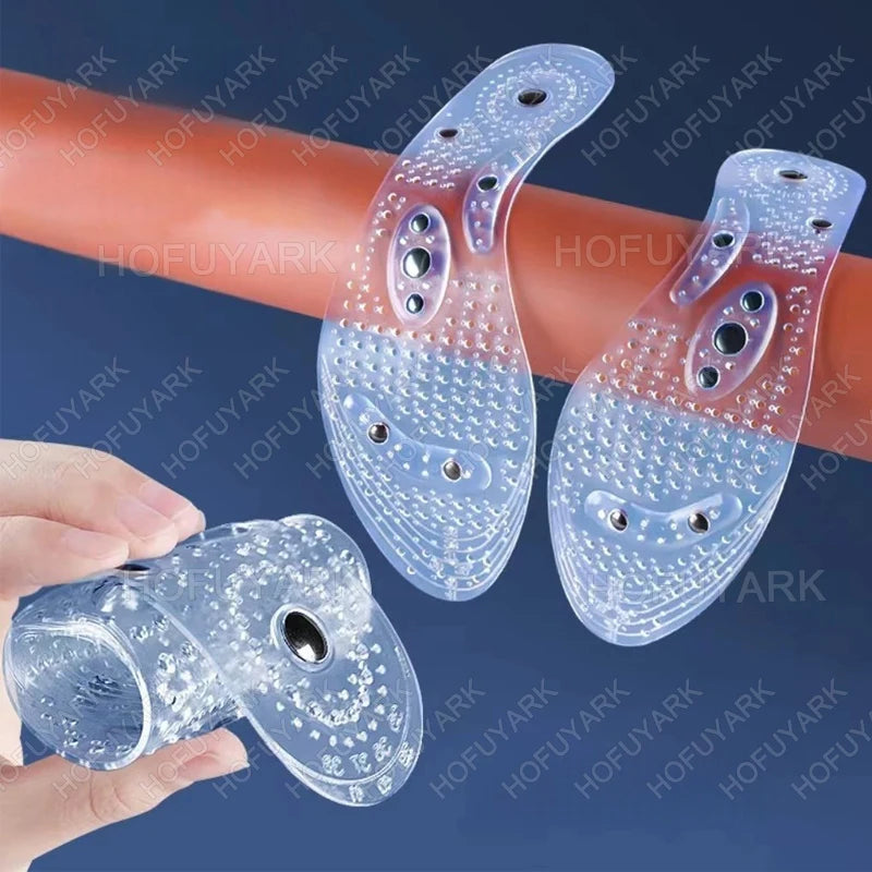 Silicone Acupressure Magnetic Massage Insoles for Shoes Insert Foot Therapy Insoles Weight Loss Slimming Pain Relief Shoes Pads