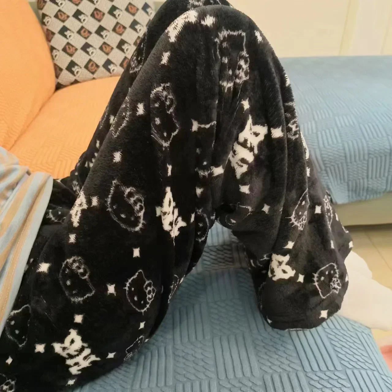 Cartoon Hello Kitty pajama pants for men and women spring and summer thin loose couple casual home pants walking pants