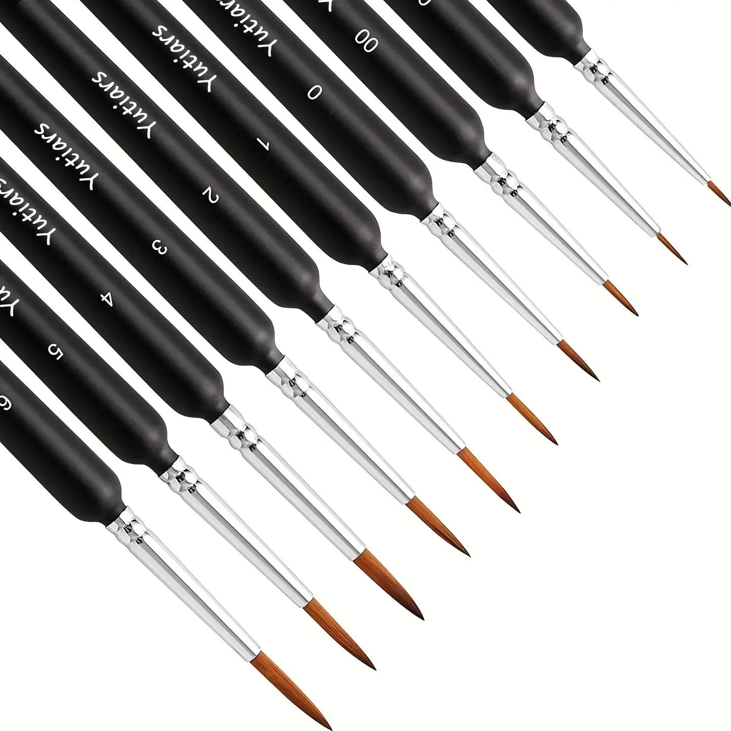 10/11pcs Miniature Paint Brushes, Detail Tip Paint Brushes Set With Ergonomic Handle - Suitable For Acrylic Painting, Oil, Wat
