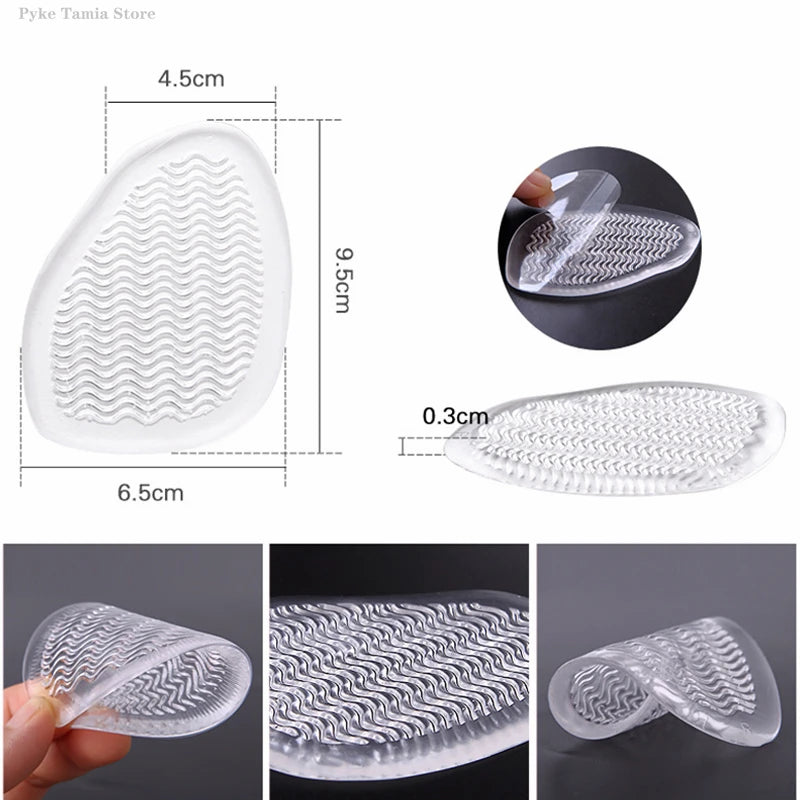 Silicone Forefoot Pad Women High Heel Anti-Slip Insoles Sandals Pain Relief Foot Care Cushion Self-adhesive Shoes Half Inserts