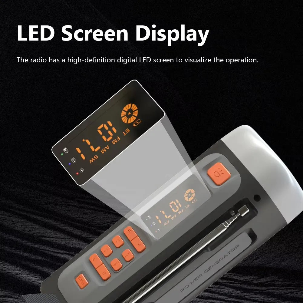 Disaster Prevention Hand-cranked Power Generation Radio Bluetooth Speakers Outdoor Emergency Survival Equipment Solar Charging