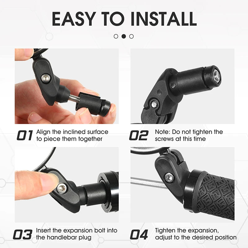 WEST BIKING 360 Rotate Bicycle Rearview Mirror Safety Cycling Rear View Mirror Bike Accessories For MTB Bike Handlebar Mirrors