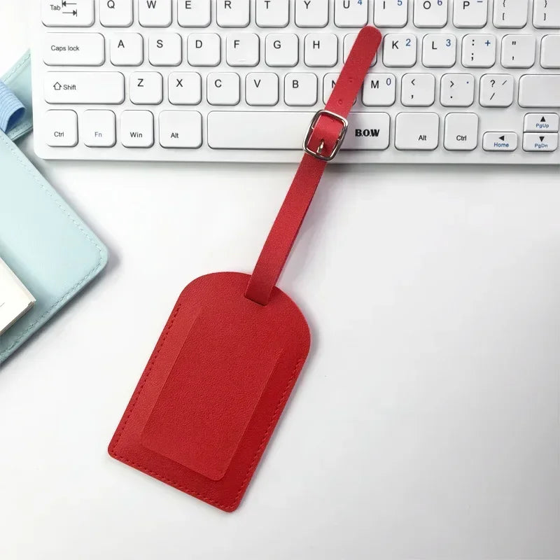 Leather Business Travel Luggage Tag Suitcase Address Label Luggage Boarding Case Label Name ID Address Clip Travel Accessories