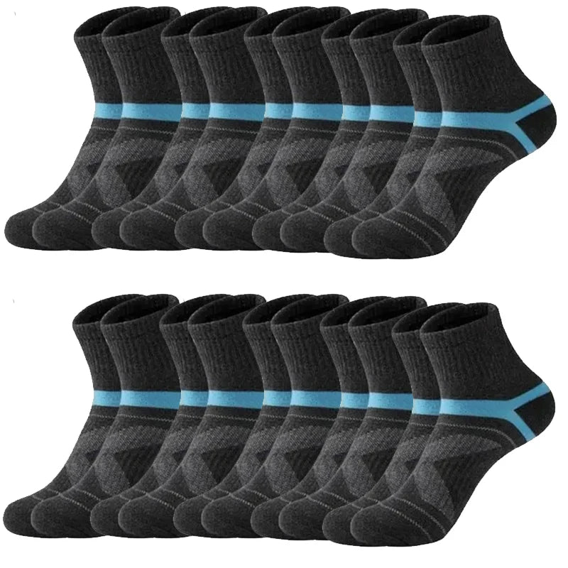 3/5/10/20 Pairs Lot Men's Socks Black Sports Socks Casual Run Autumn Winter High Quality Breathable Male Socks