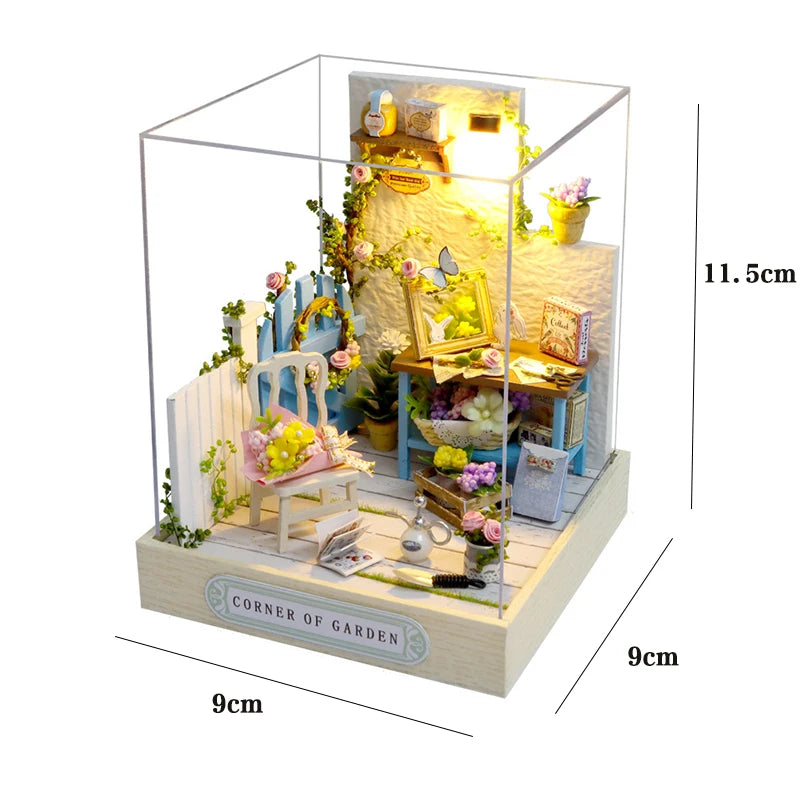 Mini Doll House DIY Small House Kit Handmade 3D Puzzle Assembly Model Building Room Bedroom Decoration Wooden Craft BirthdayGift