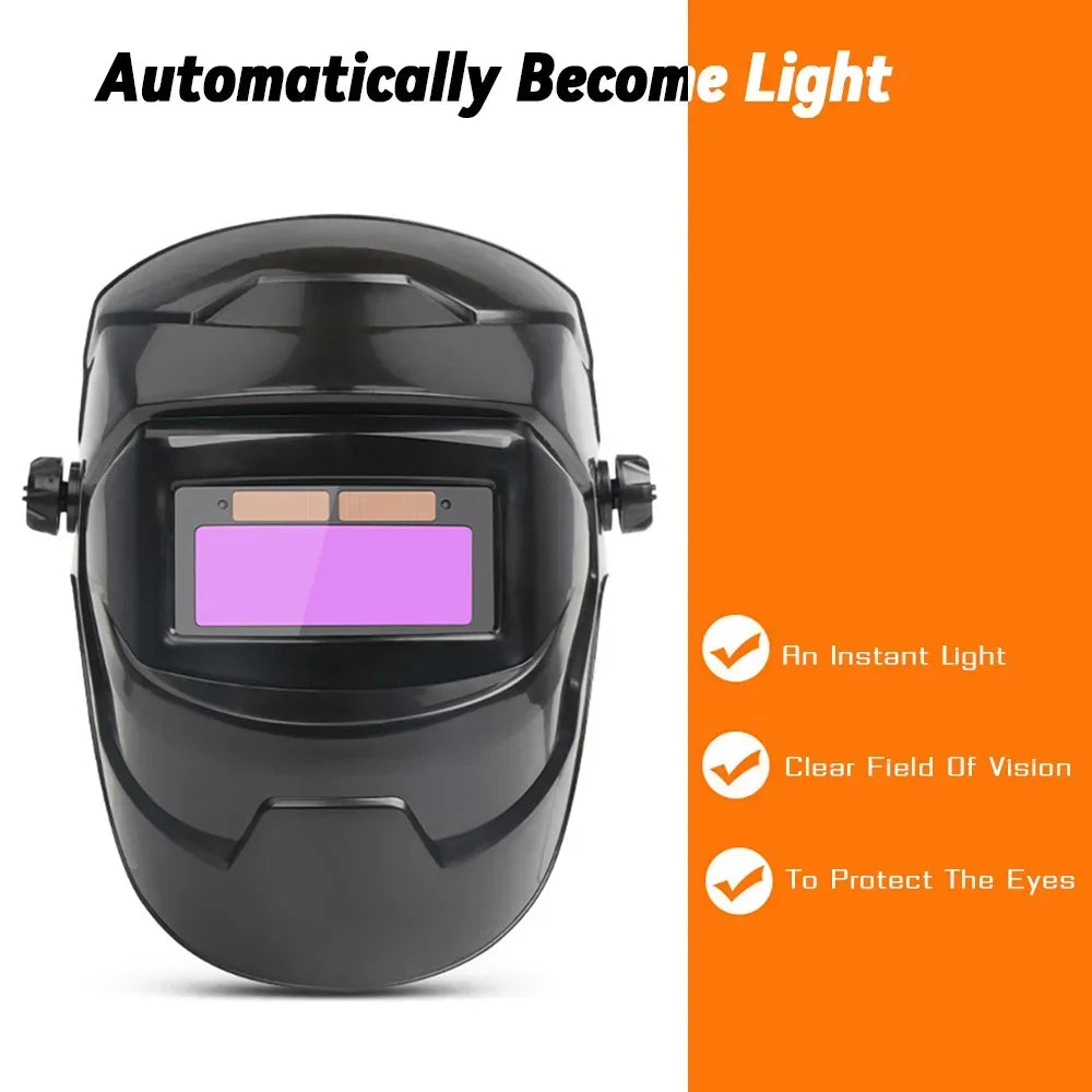 Welding Helmet/Face Mask Chameleon Large Angle Classic, Solar Automatic Dimming Welding, Large Arc Welding, Grinding And Cutting