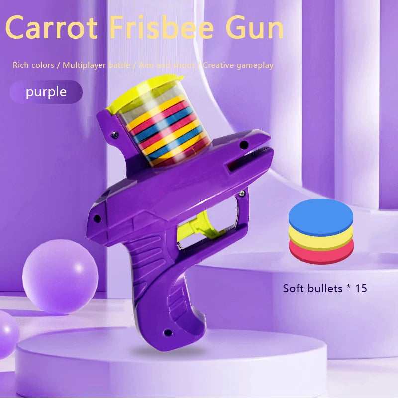 1PC Kids Outdoor Disc Gun Toy Flying Frisbee Shooting Launcher Interactive Parent-Child Game for Boys Perfect Birthday Gift