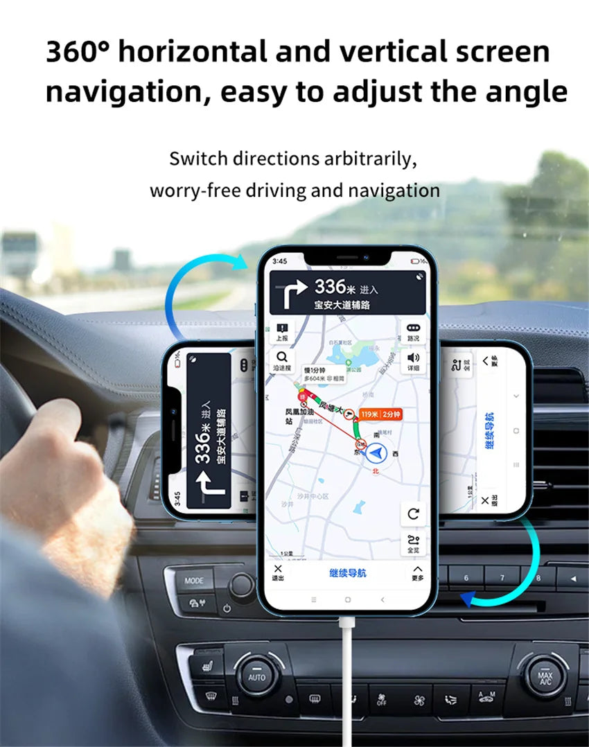 30W Magnetic Car Wireless Chargers Air Vent Phone Holder for iphone15 14 13 12 11Pro Max Macsafe Car Charger Fast Charging Stand
