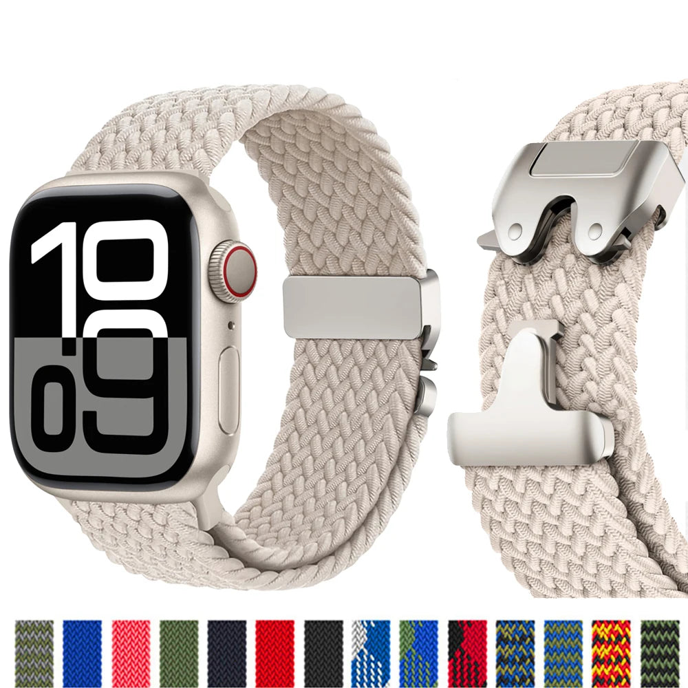 Braided Strap For Apple Watch band 40mm 44mm 46mm 42mm 49mm 45mm Parachute Bracelet correas IWatch Series 10 SE 9 8 7 6 Ultra 2