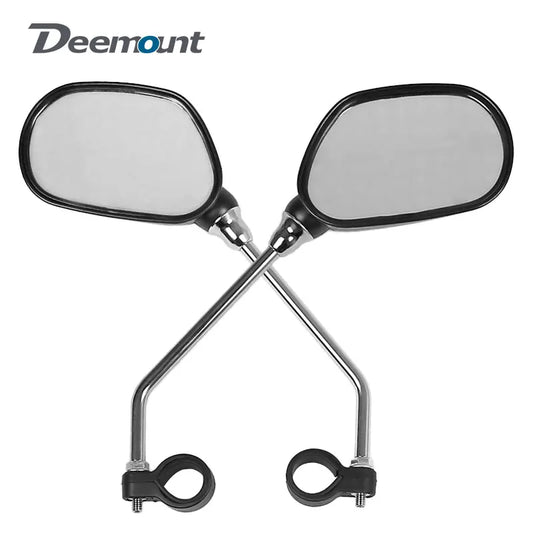 Deemount 1 Pair Bicycle Rear View Mirror Bike Cycling Wide Range Back Sight Reflector Angle Adjustable Left Right Mirrors