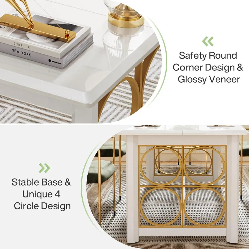 63" Executive Desk, Modern Office Desk with Glossy Surface,Large Computer Desk for Home Office,Conference Table for Meeting Room