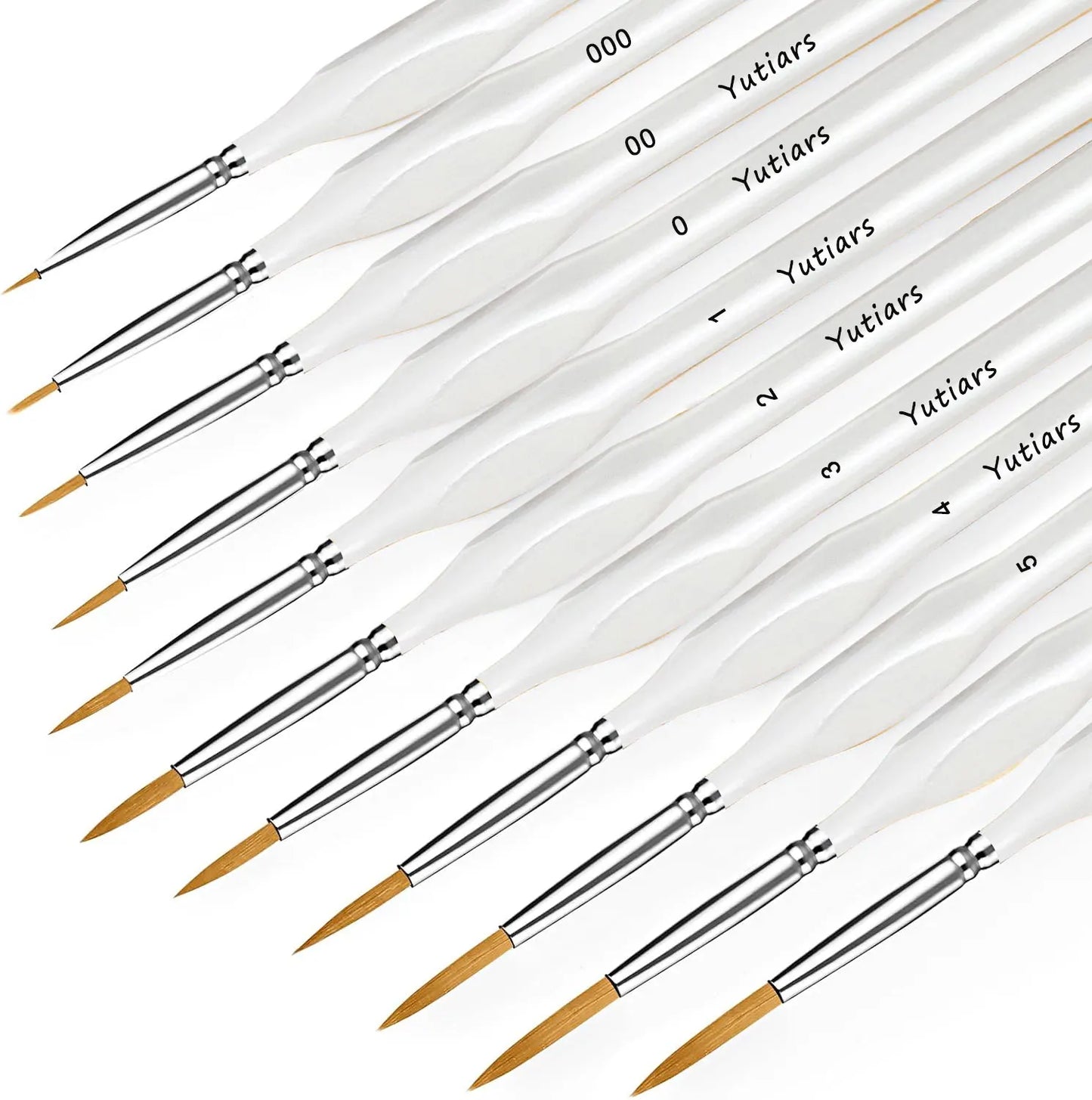 10/11pcs Miniature Paint Brushes, Detail Tip Paint Brushes Set With Ergonomic Handle - Suitable For Acrylic Painting, Oil, Wat