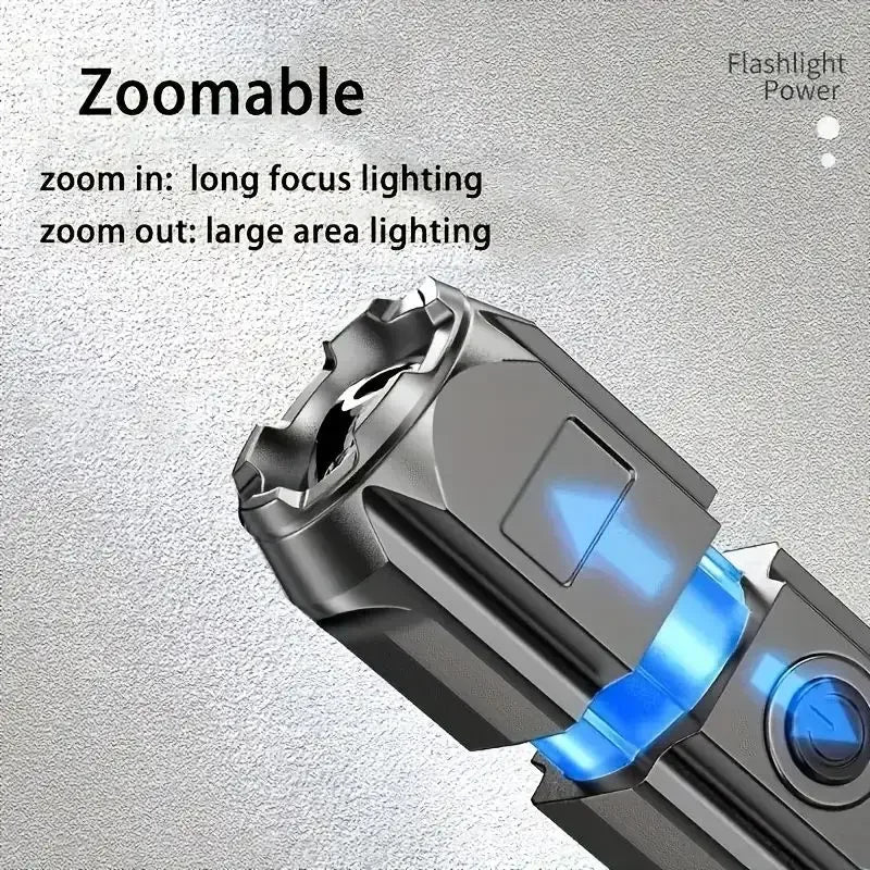 Powerful LED Flashlight Rechargeable USB Waterproof Zoom Fishing Hunting Camping 100,00 Lumen Tactical Flashlight LED Torch