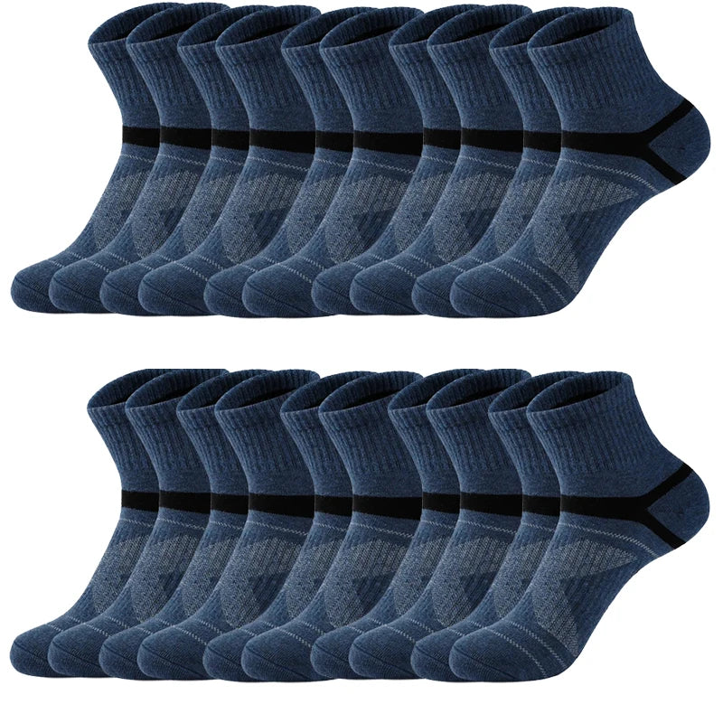 3/5/10/20 Pairs Lot Men's Socks Black Sports Socks Casual Run Autumn Winter High Quality Breathable Male Socks