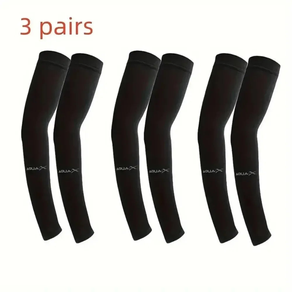 Cooling arm sun sleeves 3 pairs set breathable fabric suit for hiking cycling fishing and daily sun care need