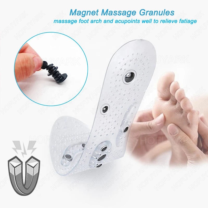 Silicone Acupressure Magnetic Massage Insoles for Shoes Insert Foot Therapy Insoles Weight Loss Slimming Pain Relief Shoes Pads