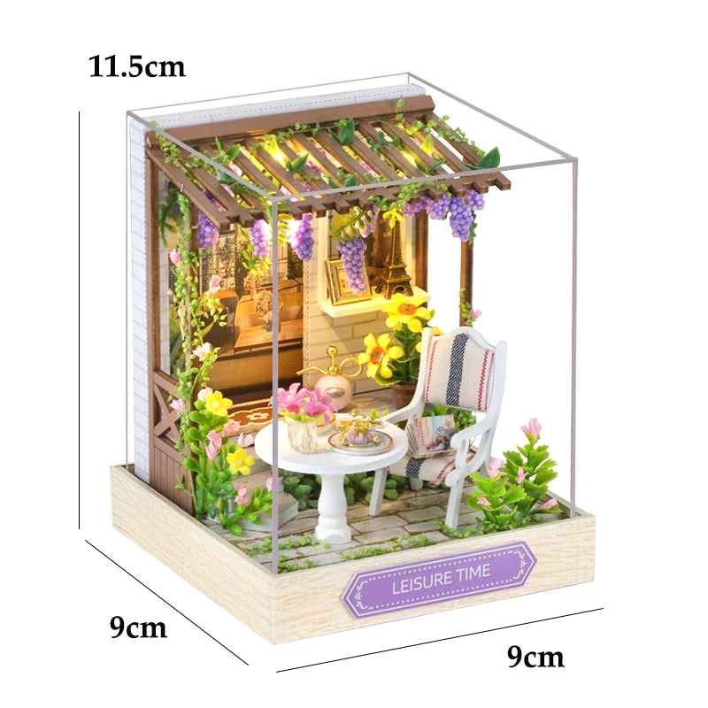 Mini Doll House DIY Small House Kit Handmade 3D Puzzle Assembly Model Building Room Bedroom Decoration Wooden Craft BirthdayGift