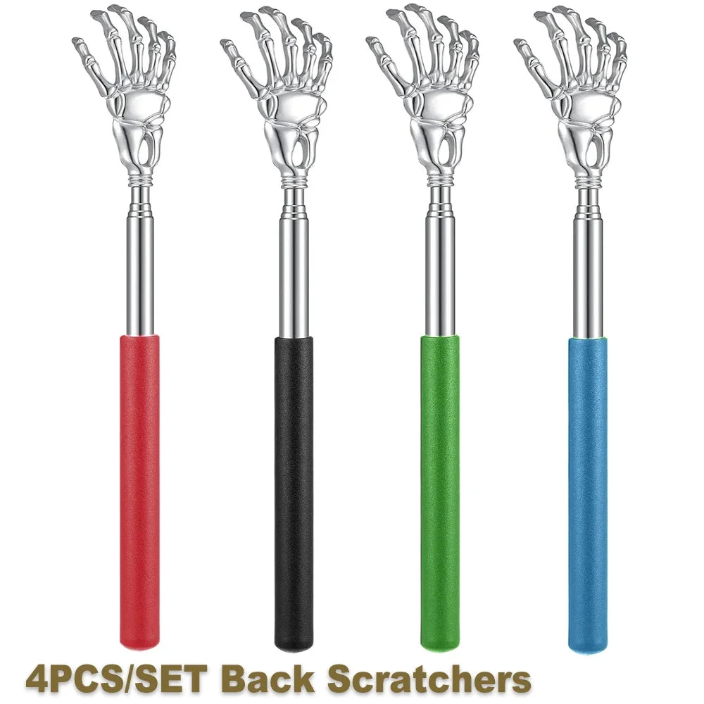 1Piece Extendable Back Scratcher Portable Telescoping Scratching Metal Stainless Steel Back Scratchers Hand Massager Handicrafts
