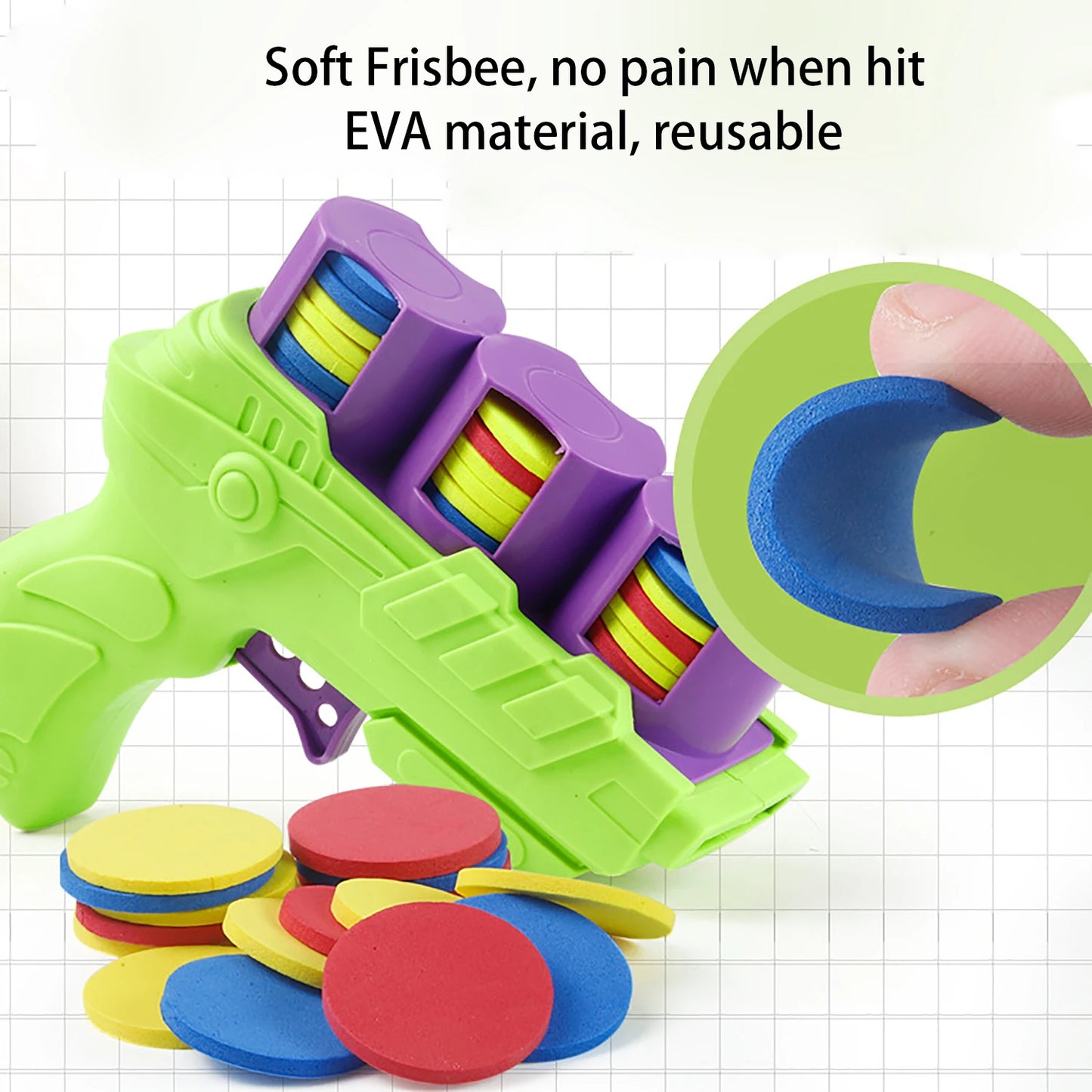 Mini Carrot Flying Disc Launcher Toy Gun Eva Battle Outdoor Multi Person Sports Soft Bullet Gun Safety Carrot Flying Saucer Gun