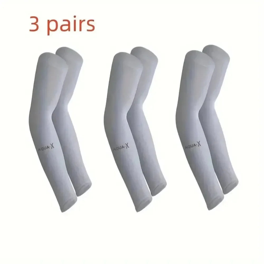 Cooling arm sun sleeves 3 pairs set breathable fabric suit for hiking cycling fishing and daily sun care need