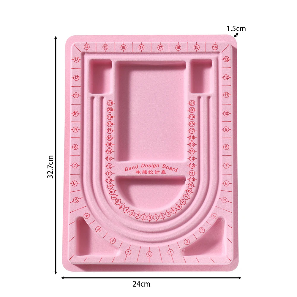 1pcs/lot Colorful Flockeda Bead Board Measuring Tools For DIY Necklace Bracelet Beading Crafts Jewelry Making Accessories