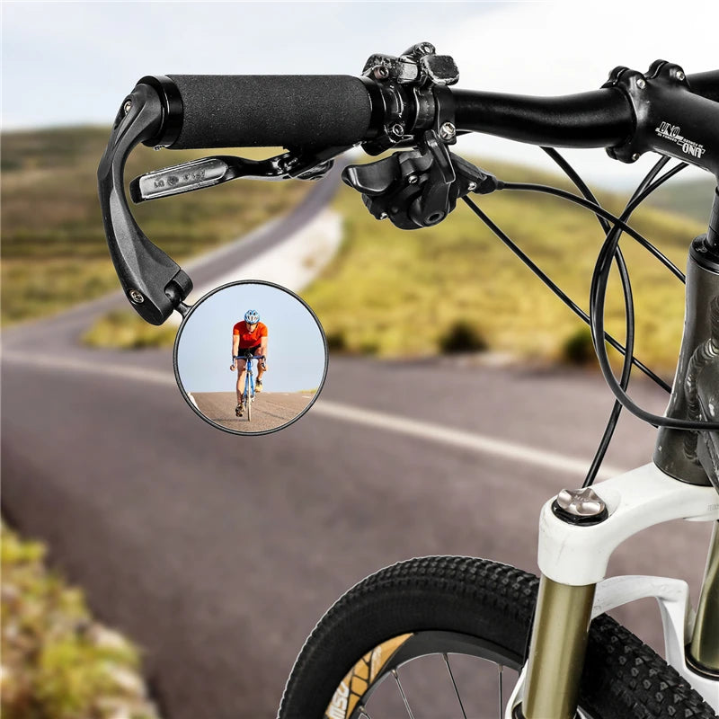 WEST BIKING Bicycle HD Rearview Mirror 360 Rotation Adjustable Bike Wide Angle Back Convex Mirror Handlebar Plug Cycling Safety