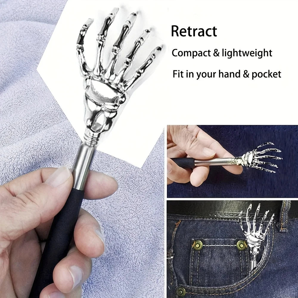 2pcs Extendable Back Scratcher for Men Portable Telescopic Metal Back Scratchers Back Hand Massager for Birthday Christmas Gifts