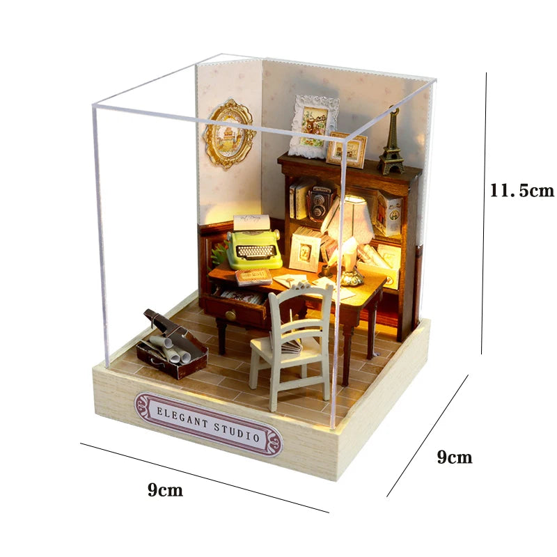 DIY Miniature Doll House 3D Puzzle Building Assembly Kit For Making Room Toys Home Bedroom Decorations With Furniture DollHouses