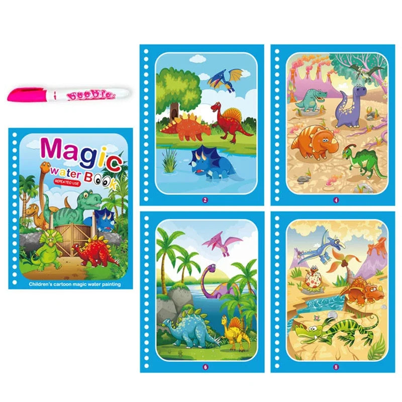 Children Early Education Toys Magical Book with Pen Water Drawing  Toys Gift Reusable Coloring Book Magic Drawing Book