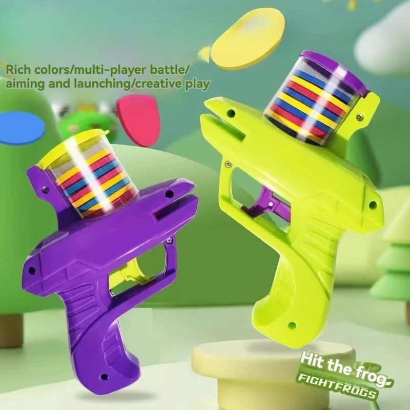 Foam Disc Launcher Toy, Safe Outdoor Flying Disc Game for Family Interactive Play, Soft Shooting Toy for Kids