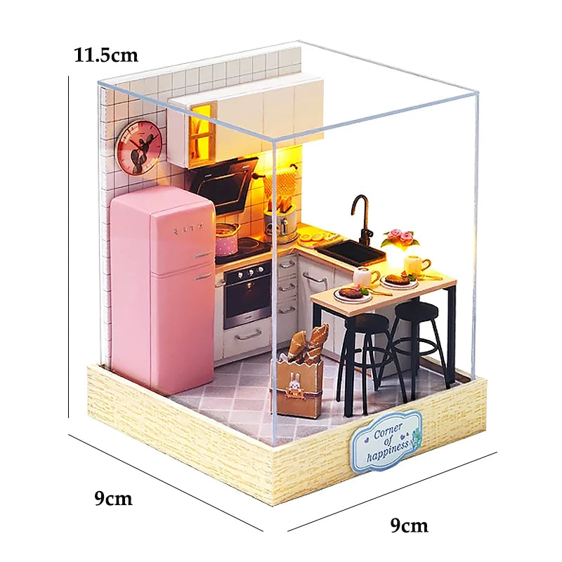 DIY Miniature Doll House 3D Puzzle Building Assembly Kit For Making Room Toys Home Bedroom Decorations With Furniture DollHouses