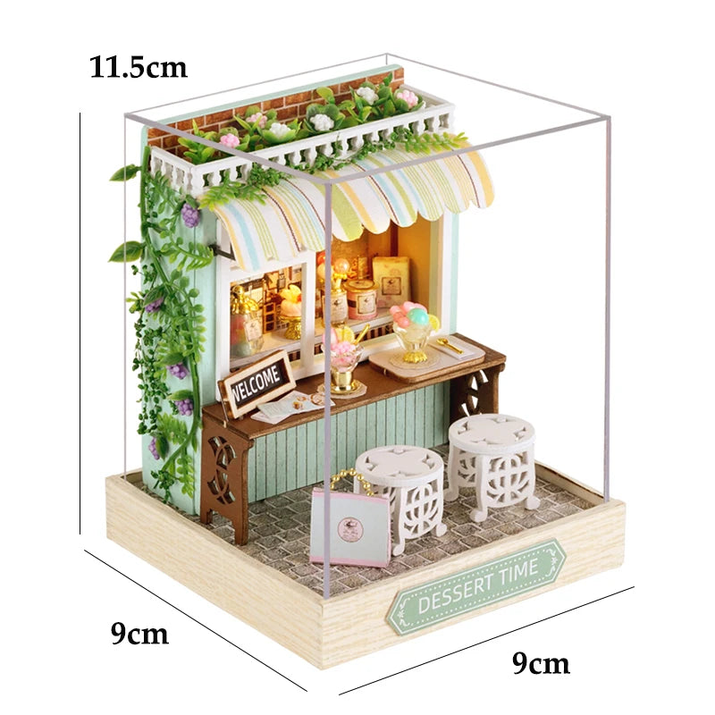 Mini Doll House DIY Small House Kit Handmade 3D Puzzle Assembly Model Building Room Bedroom Decoration Wooden Craft BirthdayGift