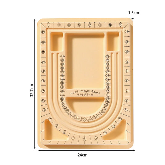 1pcs/lot Colorful Flockeda Bead Board Measuring Tools For DIY Necklace Bracelet Beading Crafts Jewelry Making Accessories