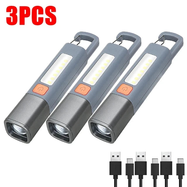 1-10PCS Super Bright COB Side Lights LED XPE Mini Portable Torch Zoomable Waterproof Outdoor Fishing Hunting Camping Flashlight