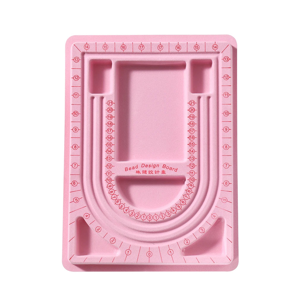 1pcs/lot Colorful Flockeda Bead Board Measuring Tools For DIY Necklace Bracelet Beading Crafts Jewelry Making Accessories