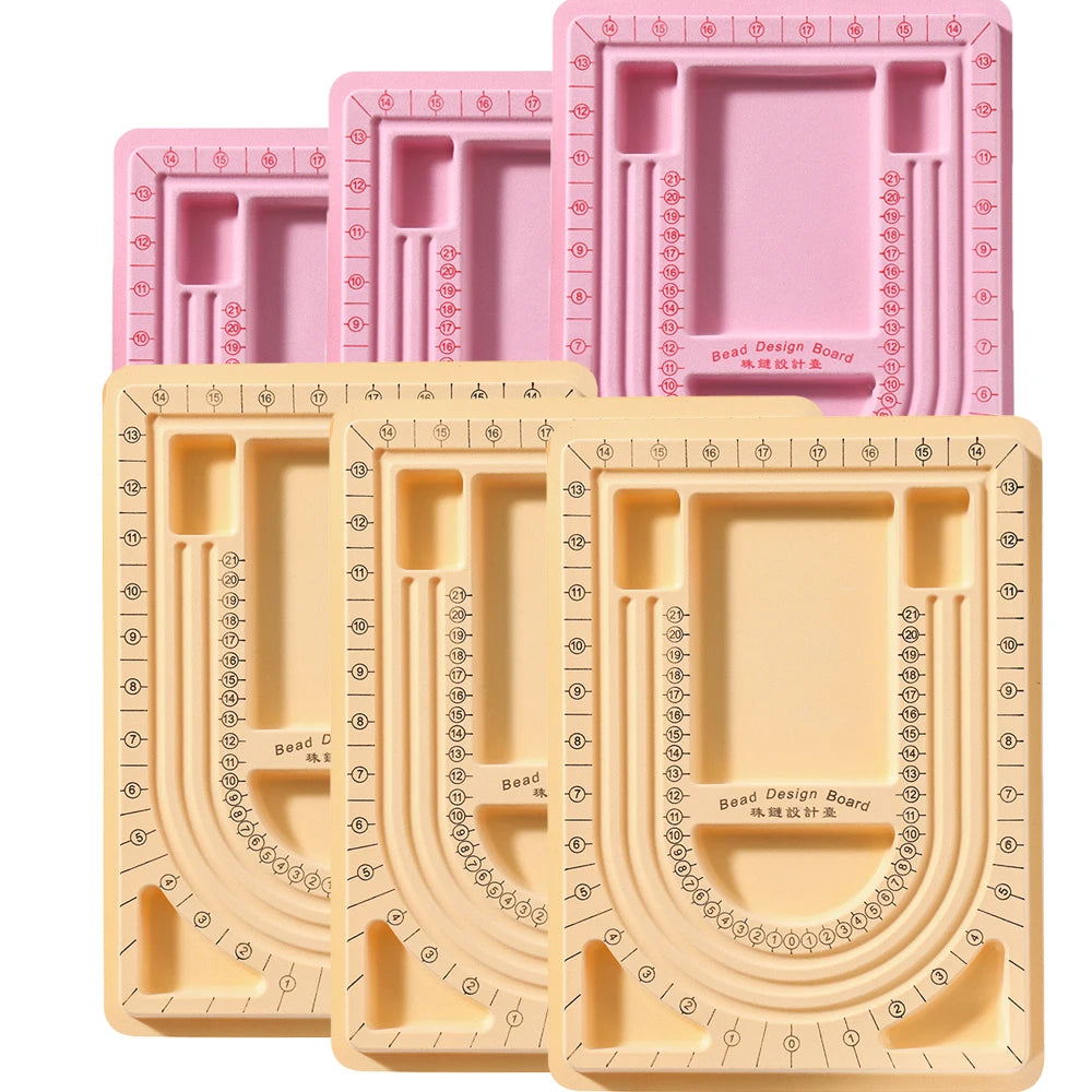 1pcs/lot Colorful Flockeda Bead Board Measuring Tools For DIY Necklace Bracelet Beading Crafts Jewelry Making Accessories
