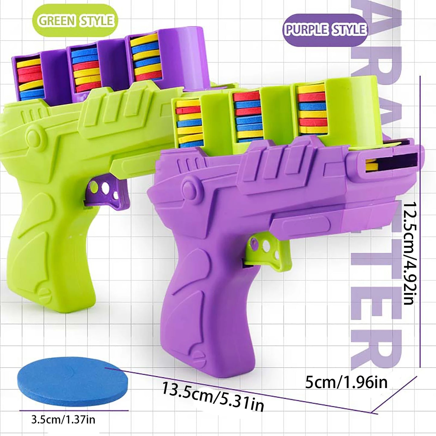 Mini Carrot Flying Disc Launcher Toy Gun Eva Battle Outdoor Multi Person Sports Soft Bullet Gun Safety Carrot Flying Saucer Gun